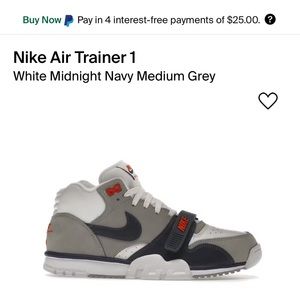 Nike Air Trainer 1
White Midnight Navy Medium Grey